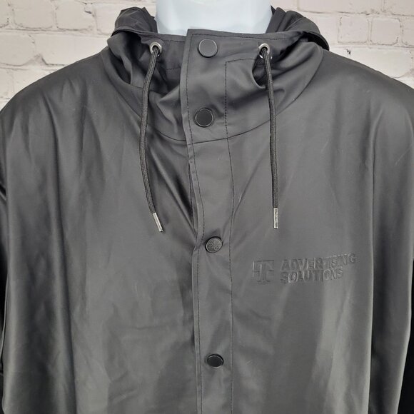 T Mobile Advertising Black RAINS Hooded Lightweight Rain Jacket Coat Size XL - Picture 7 of 16